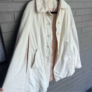 Kashmiracle Women’s Cashmere-Like Kashmiracle Beige Ivory Cape Coat L